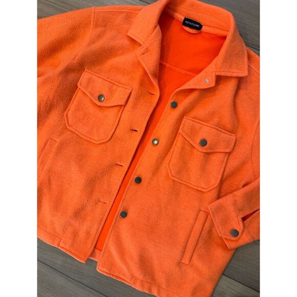 Prettylittlething Women’s pocket oversized Shacket S Small Pretty Little Orange - Picture 4 of 4